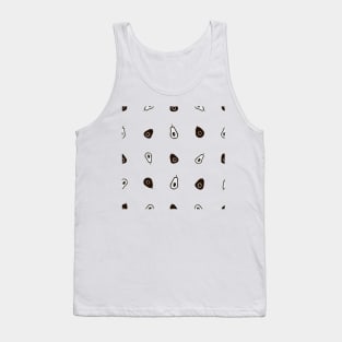 Hand drawn black white avocados Tank Top